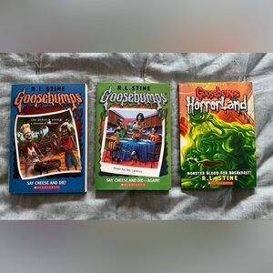 Goosebumps Books Set of 3 Say Cheese and Die! R. L. Stine Monster Blood